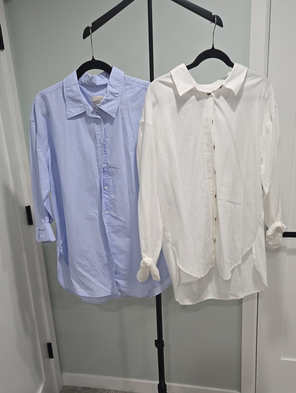 Universal Thread Light Blue & White Oversized Button-Down Shirt Duo